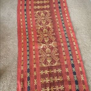 Primitive style tribal cotton rug, wall hanging
